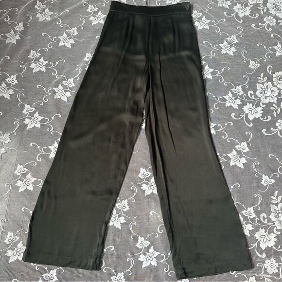 Sita Murt  High Waisted Wide Leg Satin Flowy Pants - Picture 1 of 16